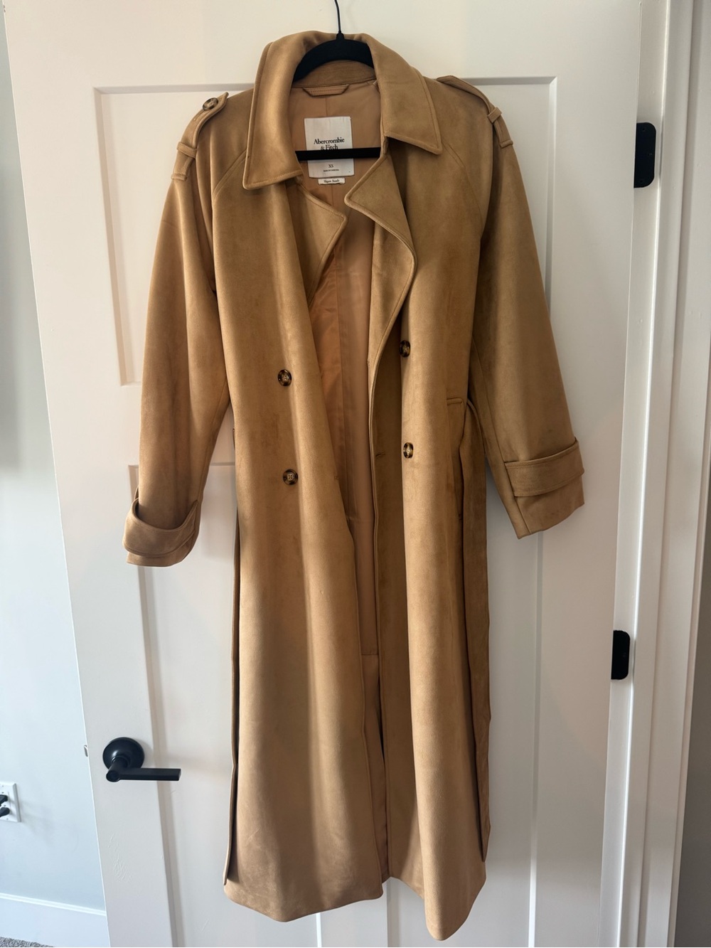 Abercrombie & Fitch Camel Tan Double-Breasted Trench Coat